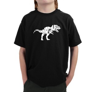 LA Pop Art Boy's Word Art T-shirt - TYRANNOSAURUS REX - 1 of 4