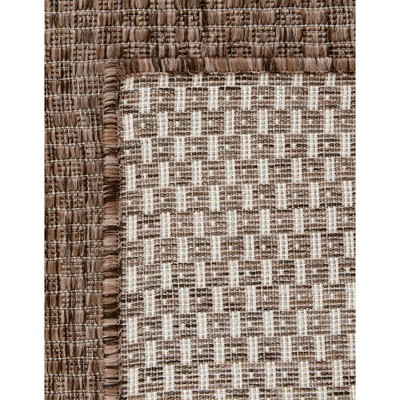 Light Brown Synthetic Flat Woven Outdoor Area Rug 8' x 10'