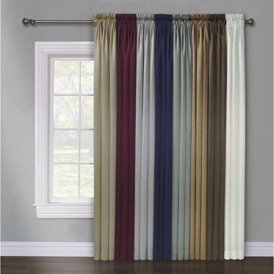 Kate Aurora Basic Faux Silk Rod Pocket Shimmery Sheer Single Window Curtain Panel - 52 in. W x 84 in. L - Brown