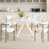 Grungis Mid-Century Coffee Table with Metal Frame,Round Wooden Accent Table with Dining Tabletop,Modern Coffee Table for Living Room - 2 of 4