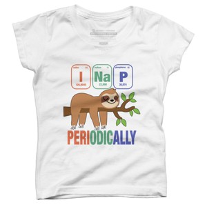 Girl's Design By Humans Funny Science Sloth i Nap Periodic Sloths Lovers By yargic T-Shirt - 1 of 3