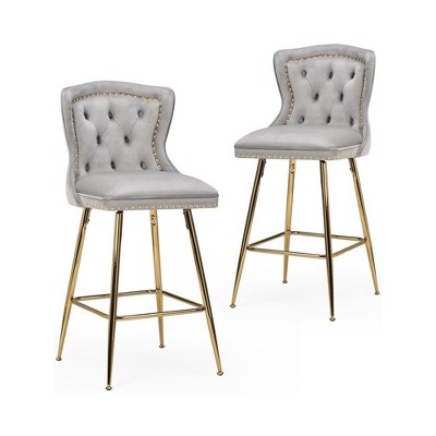 Infurnic Dining Chairs, Modern Upholstered Dining Chairs Set with Sturdy Legs, for Kitchen and Dining Room, 2PCS, Gray, 17.7"*17.5"*26"