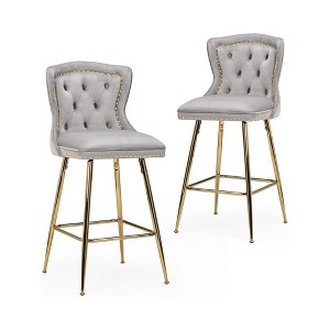 Infurnic Dining Chairs, Modern Upholstered Dining Chairs Set with Sturdy Legs, for Kitchen and Dining Room, 2PCS, Gray, 17.7"*17.5"*26" - 1 of 4