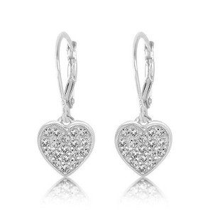 Heart Crystal White Gold Palladium Plating Hypoallergenic Kids Earrings leverback is made from 925 Sterling silver - 1 of 1