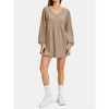 EXLURA EXLURA Womens Spring Long Sleeve Shirts V Neck Casual Maternity Tops Loose Babydoll Pullover Dressy Tunic Blouse Outfits 2025 Apricot - 4 of 4
