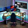 L Shaped Desk with Power Outlets & LED Lights, 62" Computer Desk with Full Monitor Stand - 2 of 4