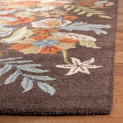 Handmade Tufted Brown Wool 4' x 6' Reversible Area Rug