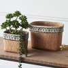 NAYSAYE Planter Set of 2 Rectangular Basket Planter with Geometric Trim for Indoor Outdoor Garden, Brown, 16"*12"*12" - 3 of 4