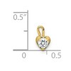 Black Bow Jewelry Apr Synthetic White Topaz 14k Yellow Gold Heart Pendant Enhancer, 5mm - 4 of 4
