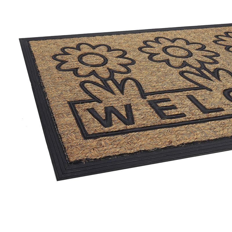 Kate Aurora Key West Welcome Daisies Coir Bristled Outdoor All Season Welcome Mat With Rubber Trim - 18"x30", 3 of 5
