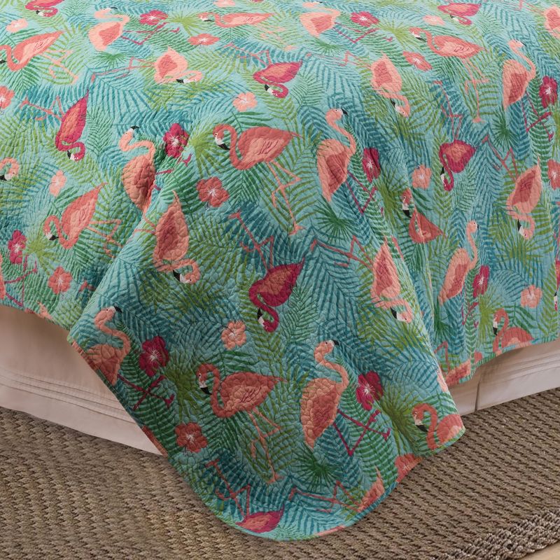 C&F Home Isla Tropics Flamingo Cotton Quilt Set - Reversible and Machine Washable, 3 of 5