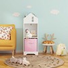 GustoWave Kids Dollhouse Bookcase with Storage, Toddler Bookshelf, 2-Tier Storage Display Organizer with 2 Collapsible Fabric Drawers - 3 of 4