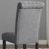 Roundhill Furniture Leviton Solid Wood Tufted Asons Dining Chair, Grey, Set of 2 - 4 of 4