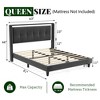 Queen Size Platform Bed Frame with Upholstered Headboard, Velvet Fabric, Mid Century Modern Upholestery Bed Frame,81" L x 63" W x 46" H Wood - 2 of 4