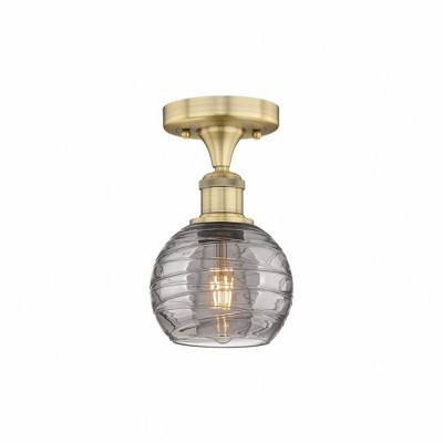Athens Deco Swirl - 1 Light Semi-Flush Mount In Industrial Style-8.25 Inches Tall and 5.88 Inches Wide