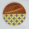 Mela Artisans Marigold Mosaic Acacia Wood Inlay Serve Board - 2 of 4