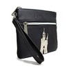 Disney Wallet, Double Pocket Wristlet, Cinderella Script Debossed, Castle Emblem Silver, Black, Vegan Leather - 2 of 4