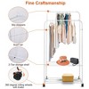 NewHome "Multi-Functional Garment Hanging Rack & Organizer with Rolling Wheels for Clothes, Shoes, and Pillows" White - image 3 of 4