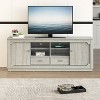 67" TV Stand for TVs up to 70" Saw Cut with Built-In Sliding Doors Storage Cabinet Off-White - Festivo - 3 of 4