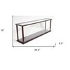 HomeRoots 39" Dark Brown Glass Standard Display Stand - 2 of 4