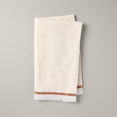 Twin Stripe Cotton Hand Towel Beige/rust - Hearth & Hand™ With Magnolia ...