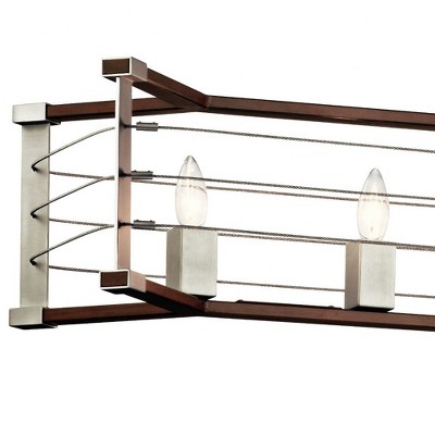 Lente 39" Brushed Nickel Industrial 5-Light Chandelier
