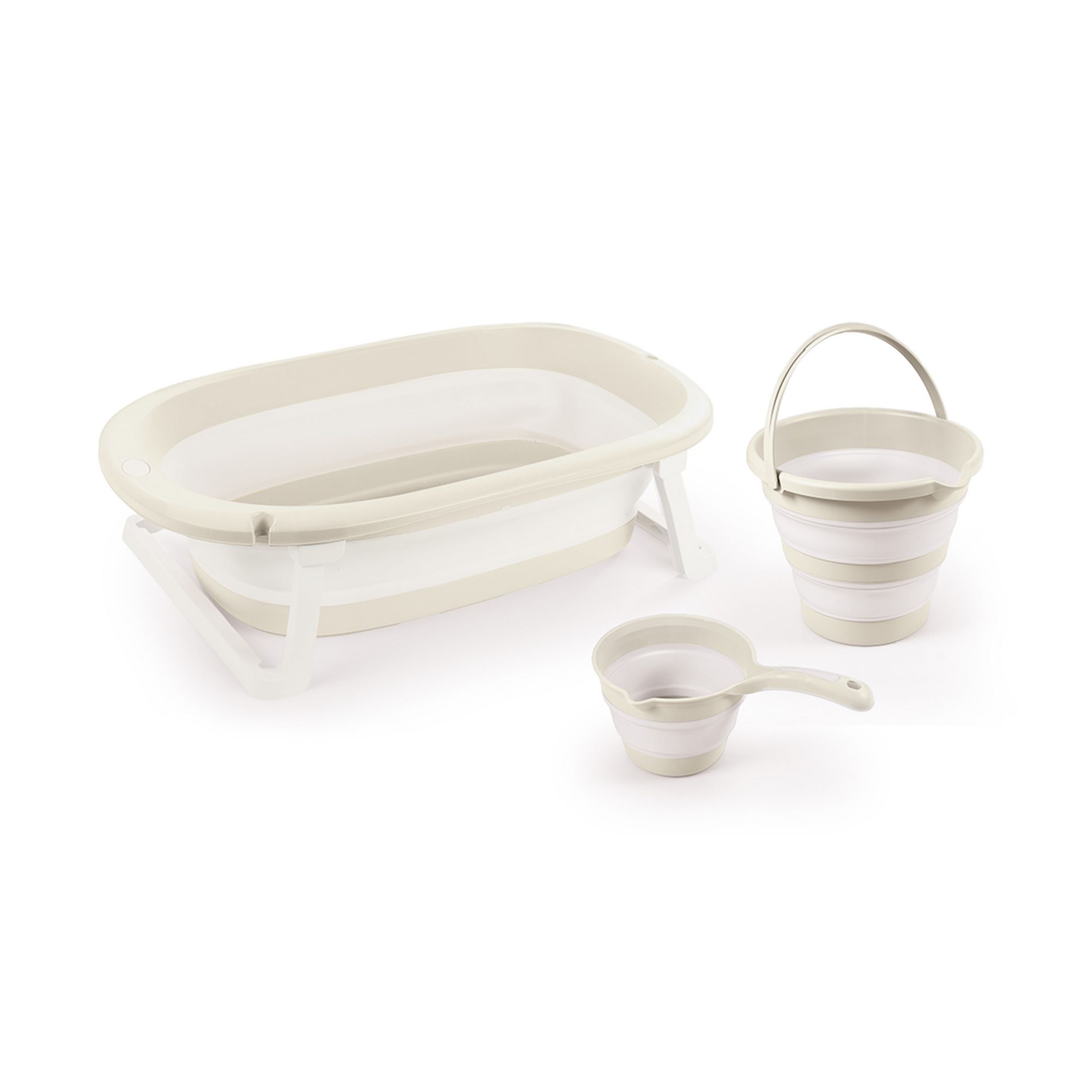 Dolu Nuve 3-Piece Foldable Baby Bath Set, Infant Tub, Bucket & Rinse Cup