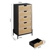 Garvee 5 Drawer Dresser with Natural Rattan Fronts, Black & Oak Storage Cabinet with Metal Legs for Bedroom, Entryway, Living Room - 2 of 4