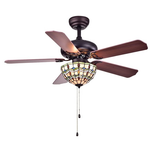 Warehouse Of Tiffany 24 X 14 X 14 Inch Slate Black Lighted Ceiling Fans