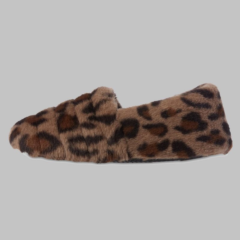 Isotoner Women's Shay Faux Fur Slip-on Slippers - Cheetah Brown, 3 of 7