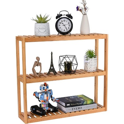 Bamodi Brown Bamboo 3-Tier Multi-Shelves Bathroom Rack