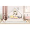CAVINAS Twin/Full Size Montessori Floor Bed for Kids,Toddler Bed Frame with House-Shaped Headboard,Slatted Floor Bed for Girls,Boys,Teens - 4 of 4
