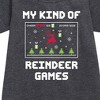 - Instant Message - My Kind Of Reindeer Games Christmas Graphic Short Sleeve Fleece Dress - 2 of 4