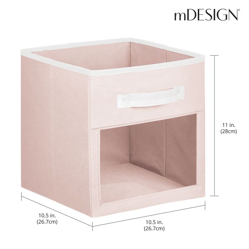 mDesign Fabric Baby Nursery Storage Cube with Front Window, 4 of 9