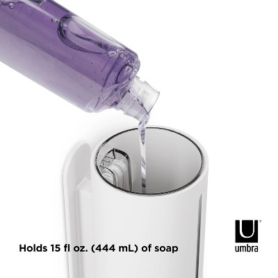 White Wall-Mounted Soft-Touch Soap Dispenser
