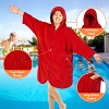SUN CUBE Fleece Zipper Hooded Towel Robe for Kids, Zip Up Swim Beach Cover Up, Bath Surf Changing Girls Boys 7-10 Years - 3 of 4
