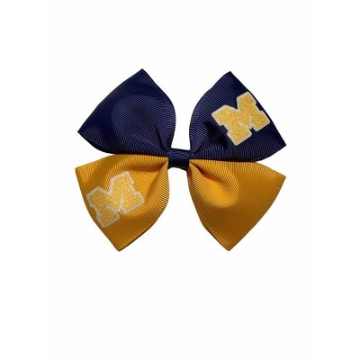 NCAA Michigan Wolverines Glitter Pinwheel Hair Bow