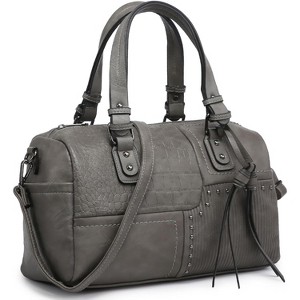 Women Soft Vegan Leather Barrel Bags Large Hobo Top Handle - 1 of 4