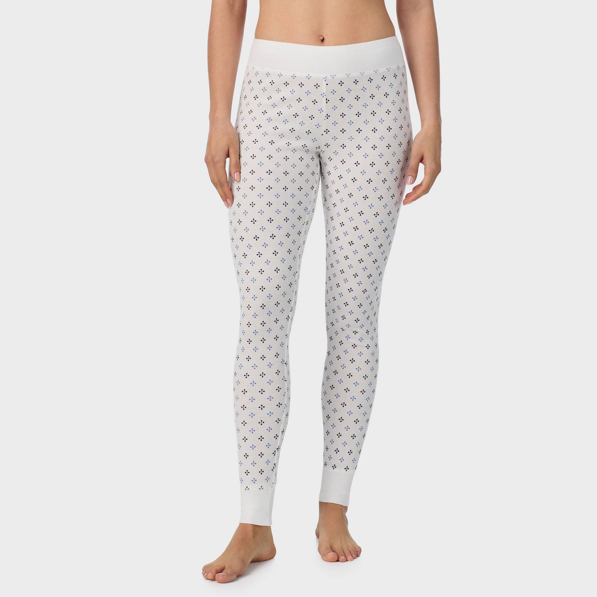 Warm Essentials by Cuddl Duds Women's Waffle Ribbed Combo Leggings with Smooth Edge