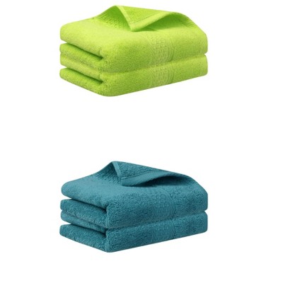 Unique Bargains Bathroom Durable Lightweight Quick Drying Cotton Hand Towel 4 Pcs
