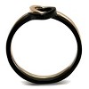 Slickblue Women’s Interlocking Heart Ring Set, Rose Gold & Black Stainless Steel, Minimal Polished Bands, Sizes 5–10 - 3 of 4