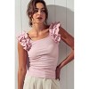 Women's Ruffled Scrunchy Shoulder Top - trend:notes - 3 of 3