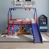 KWPZQEB Twin Size Loft Bed w/ Pennant Banner Flag and Star Stickers, Metal Loft Bed with Safety Guardrail & Ladders, No Box Spring Required - 3 of 4