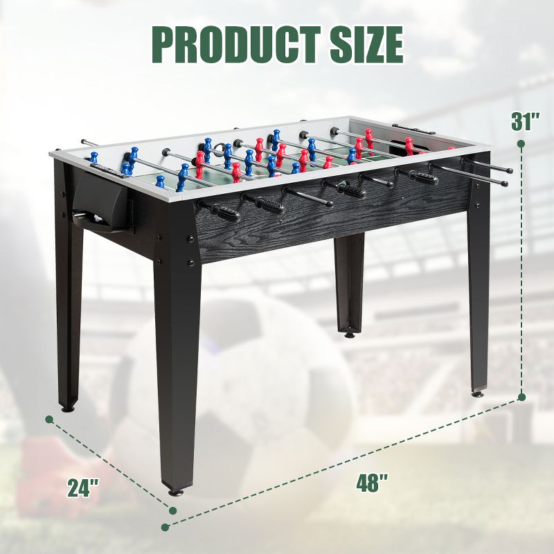 Costway 48'' Competition Sized Wooden Soccer Foosball Table Adults & Kids Home Recreation, 2 of 11