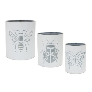 Melrose Brushed Metal Insect Planter (Set of 3) - 1 of 4
