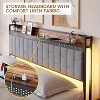 homfan Bed Frame with Storage Headboard, Platform Bed Frame, No Spring Box Need, Easy Assembly - 3 of 4