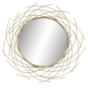 Glam Metal Starburst Round Wall Mirror Gold - CosmoLiving by Cosmopolitan - 1 of 4