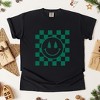 Simply Sage Market Women's Checkered Christmas Smiley Short Sleeve Garment Dyed Tee - 3 of 4