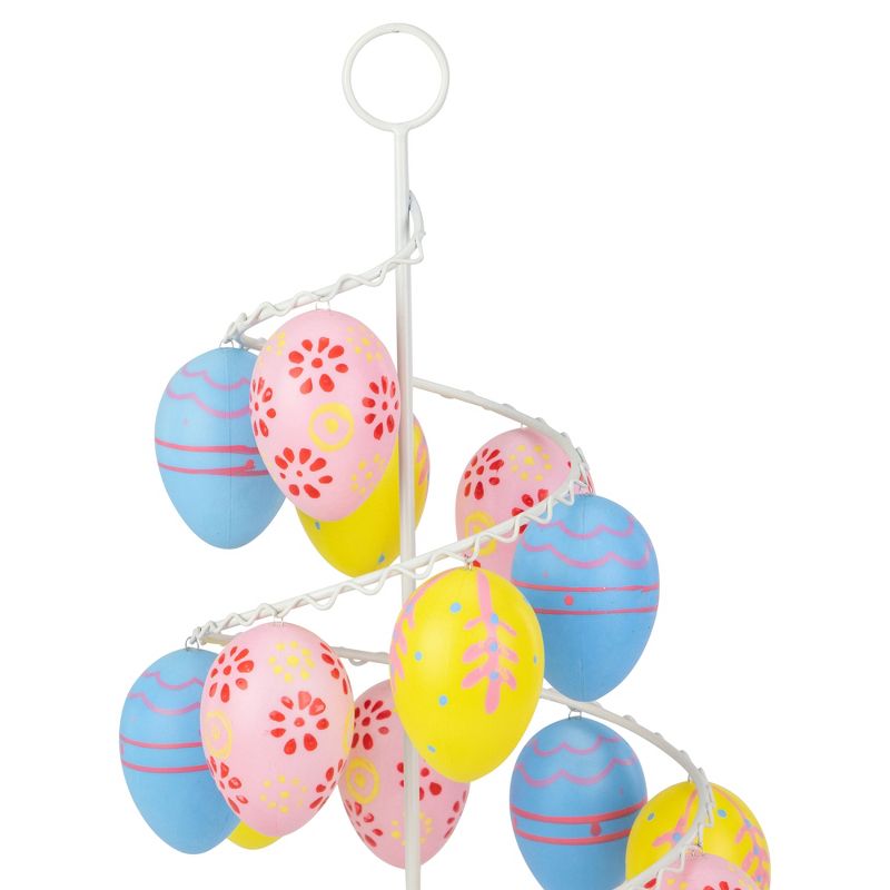 Northlight 14.25" Floral Cut-Out Spring Easter Egg Tree Decoration - Blue/Pink, 4 of 6