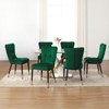 Bekrvio Modern High Back Dining Chairs Set of 2/4/6,Velvet Waffle Upholstered Armless Accent Side Chairs with Metal Legs for Dining/Living Room - 3 of 4